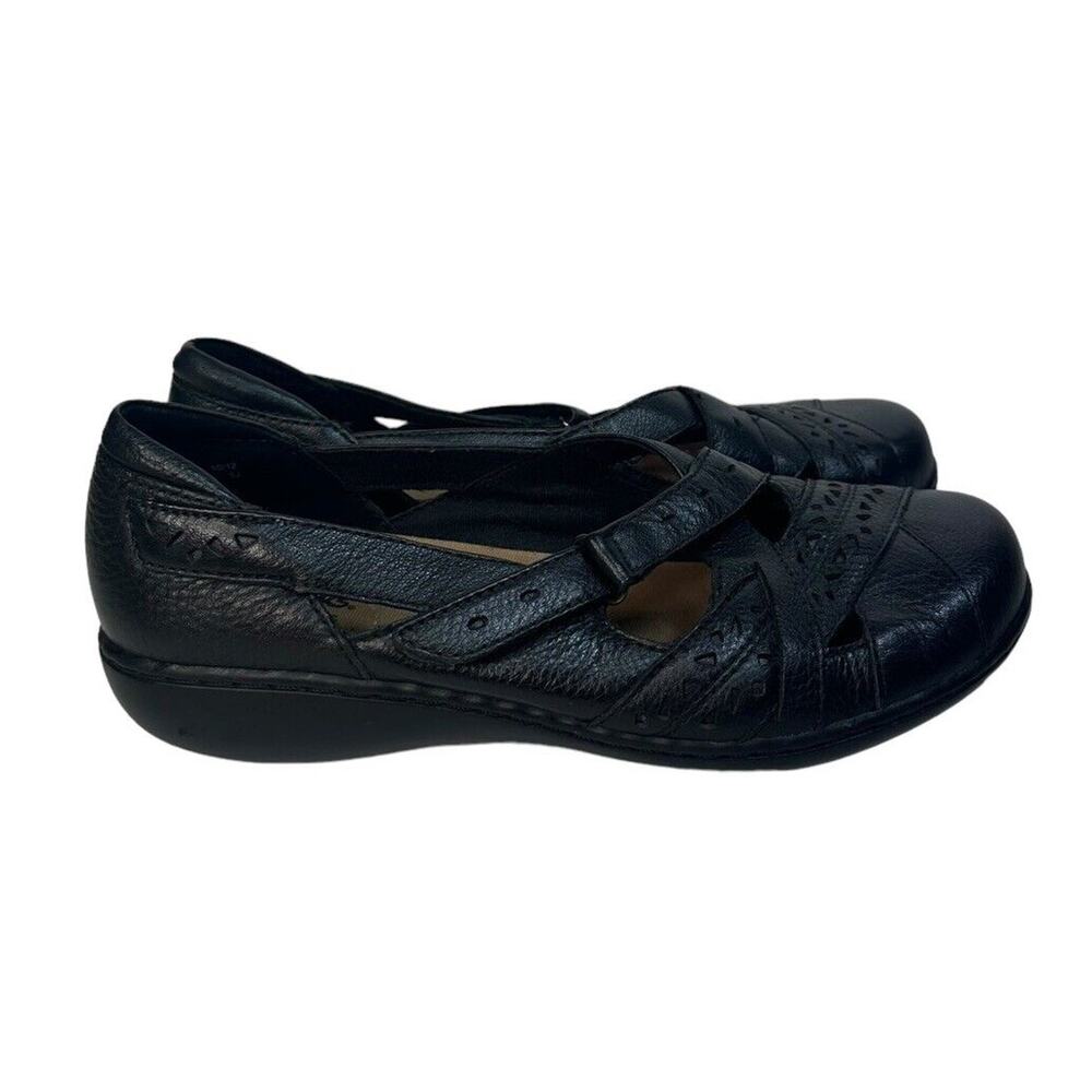 Clarks Bendables Ashland Spin‎ Black Leather 8.5W Mary Jane Comfort Shoes 65064